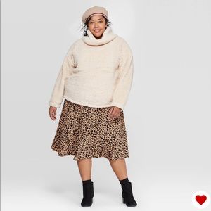 ☃️A NEW DAY TURTLE-NECK SHERPA PULLOVER TOP: L ☃️